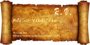 Rácz Vitália névjegykártya